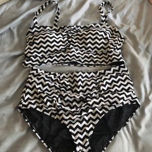 Torrid Black and White Chevron Bikini